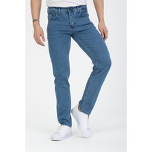 OneZero Erkek Açık Mavi Regular Fit Denim Pantolon