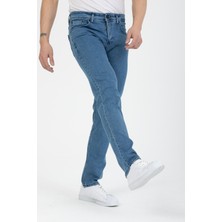 OneZero Erkek Açık Mavi Regular Fit Denim Pantolon