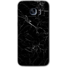 Gramaphone Galaxy S7 Edge Kılıf Hd Desen Baskılı Arka Kapak - Siyah Mermer