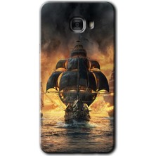 Gramaphone Galaxy C7 Kılıf Hd Desen Baskılı Arka Kapak - Siyah Inci