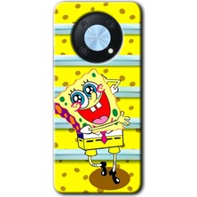 Gramaphone Huawei Nova Y90 Kılıf Hd Desen Baskılı Arka Kapak + Kırılmaz Cam - Aşık Sünger Bob