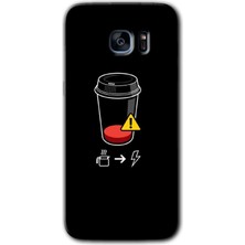 Gramaphone Galaxy S7 Edge Kılıf Hd Desen Baskılı Arka Kapak - Coffee Battery