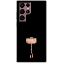 Gramaphone Galaxy S22 Ultra Kılıf Hd Desen Baskılı Arka Kapak + Esnek Nano Cam - Thor Çekiç