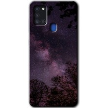 Gramaphone Galaxy A21S Kılıf Hd Desen Baskılı Arka Kapak - Gece Galaksi