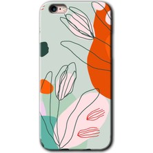 Gramaphone iPhone 6s Plus Kılıf Hd Desen Baskılı Arka Kapak + Kırılmaz Cam - Vektör Çiçekler