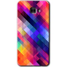 Gramaphone Galaxy C7 Pro Kılıf Hd Desen Baskılı Arka Kapak - Multi Oblique