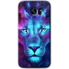 Gramaphone Galaxy S7 Edge Kılıf Hd Desen Baskılı Arka Kapak - Neon Lion