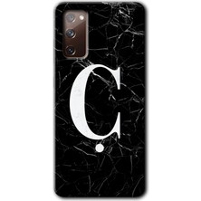Gramaphone Galaxy S20 Fe Kılıf Hd Desen Baskılı Arka Kapak - Siyah Mermer Desenli Ç Harfi