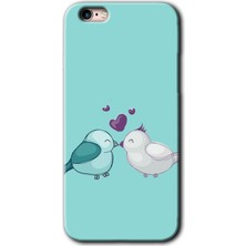 Gramaphone iPhone 6s Plus Kılıf Hd Desen Baskılı Arka Kapak + Kırılmaz Cam - Mutlu Kuşlar