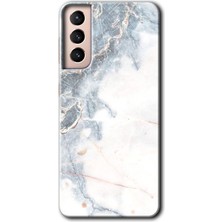 Gramaphone Galaxy S21 Kılıf Hd Desen Baskılı Arka Kapak - White Marble