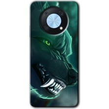 Gramaphone Huawei Nova Y90 Kılıf Hd Desen Baskılı Arka Kapak - Yeşil Kurt