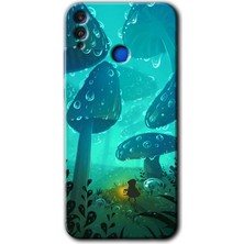 Gramaphone Honor 8x Kılıf Hd Desen Baskılı Arka Kapak + Esnek Nano Cam - Silhoutte Dropss