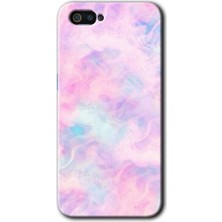 Gramaphone Realme C2 Kılıf Hd Desen Baskılı Arka Kapak + Kırılmaz Cam - Pembe-Duman