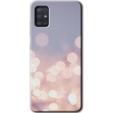Galaxy A51 Kılıf Hd Desen Baskılı Arka Kapak + Esnek Nano Cam - Blur Lights