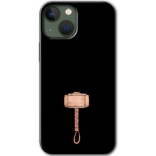 Gramaphone iPhone 13 Mini Kılıf Hd Desen Baskılı Arka Kapak + Kırılmaz Cam - Thor Çekiç