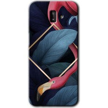 Gramaphone Galaxy J6 Plus Kılıf Hd Desen Baskılı Arka Kapak + Kırılmaz Cam - Flamingo Yaprak