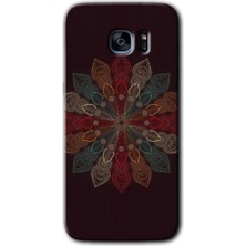 Gramaphone Galaxy S7 Edge Kılıf Hd Desen Baskılı Arka Kapak + Esnek Nano Cam - Mandala Flower Wal