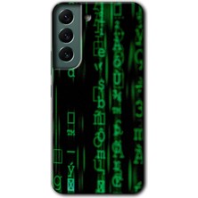 Gramaphone Galaxy S22 Plus Kılıf Hd Desen Baskılı Arka Kapak + Kırılmaz Cam - Matrix