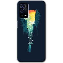 Gramaphone Oppo A55 Kılıf Hd Desen Baskılı Arka Kapak - City Bird Sky