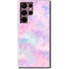 Gramaphone Galaxy S22 Ultra Kılıf Hd Desen Baskılı Arka Kapak - Pembe-Duman