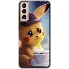 Gramaphone Galaxy S21 Plus Kılıf Hd Desen Baskılı Arka Kapak + Esnek Nano Cam - Üzgün Pikaçu