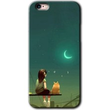 Gramaphone iPhone 6s Kılıf Hd Desen Baskılı Arka Kapak + Kırılmaz Cam - Kedili Kız