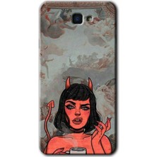 Gramaphone Galaxy J7 Prime 2 Kılıf Hd Desen Baskılı Arka Kapak + Kırılmaz Cam - Devil Girl