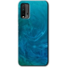 Gramaphone Redmi 9t Kılıf Hd Desen Baskılı Arka Kapak + Esnek Nano Cam - Mavi Aura