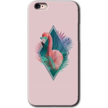 Gramaphone iPhone 6 Plus Kılıf Hd Desen Baskılı Arka Kapak + Esnek Nano Cam - Flamingo