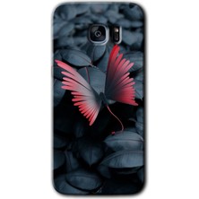 Gramaphone Galaxy S7 Edge Kılıf Hd Desen Baskılı Arka Kapak + Esnek Nano Cam - Dark Butterfly