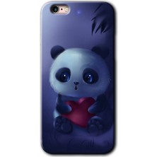 Gramaphone iPhone 6s Kılıf Hd Desen Baskılı Arka Kapak + Kırılmaz Cam - Bebek Panda