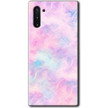Gramaphone Galaxy Note 10 Kılıf Hd Desen Baskılı Arka Kapak + Kırılmaz Cam - Pembe-Duman