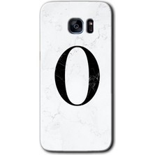 Gramaphone Galaxy S7 Edge Kılıf Hd Desen Baskılı Arka Kapak - Beyaz Mermer Desenli O Harfi