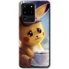 Gramaphone Galaxy S20 Ultra Kılıf Hd Desen Baskılı Arka Kapak + Kırılmaz Cam - Üzgün Pikaçu