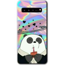Galaxy S10 Plus Kılıf Hd Desen Baskılı Arka Kapak - Milkshake Panda