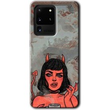 Galaxy S20 Ultra Kılıf Hd Desen Baskılı Arka Kapak - Devil Girl