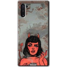 Gramaphone Galaxy Note 10 Kılıf Hd Desen Baskılı Arka Kapak - Devil Girl