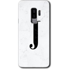 Gramaphone Galaxy S9 Plus Kılıf Hd Desen Baskılı Arka Kapak - Beyaz Mermer Desenli J Harfi