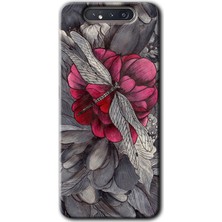 Gramaphone Galaxy A80 Kılıf Hd Desen Baskılı Arka Kapak + Kırılmaz Cam - Kelebek Ömrü