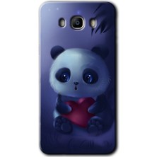 Gramaphone Galaxy J7 2016 Kılıf Hd Desen Baskılı Arka Kapak + Kırılmaz Cam - Bebek Panda