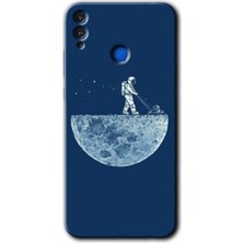 Gramaphone Honor 8x Kılıf Hd Desen Baskılı Arka Kapak - Uzay Işçisi