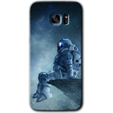 Gramaphone Galaxy S7 Edge Kılıf Hd Desen Baskılı Arka Kapak - Astronot Yalnızlığı