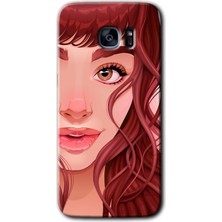 Gramaphone Galaxy S7 Edge Kılıf Hd Desen Baskılı Arka Kapak - Kızıl Kız