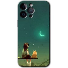 Gramaphone iPhone 14 Pro Kılıf Hd Desen Baskılı Arka Kapak - Kedili Kız