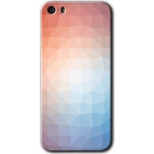 Gramaphone iPhone 5s Kılıf Hd Desen Baskılı Arka Kapak + Kırılmaz Cam - Polygon Graident 3