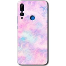 Gramaphone Huawei P Smart Z Kılıf Hd Desen Baskılı Arka Kapak + Esnek Nano Cam - Pembe-Duman