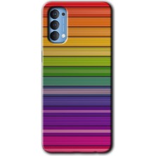 Gramaphone Oppo Reno 4 Kılıf Hd Desen Baskılı Arka Kapak - Colorful Lines