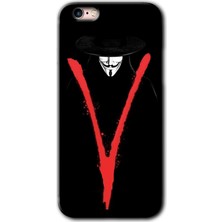 Gramaphone iPhone 6s Kılıf Hd Desen Baskılı Arka Kapak + Esnek Nano Cam - V For