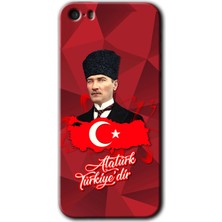 Gramaphone iPhone 5s Kılıf Hd Desen Baskılı Arka Kapak + Esnek Nano Cam - Atatürkiye