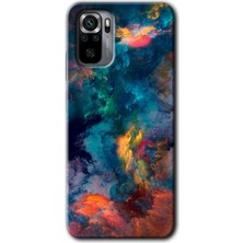 Gramaphone Redmi Note 10S Kılıf Hd Desen Baskılı Arka Kapak + Kırılmaz Cam - Color Storm